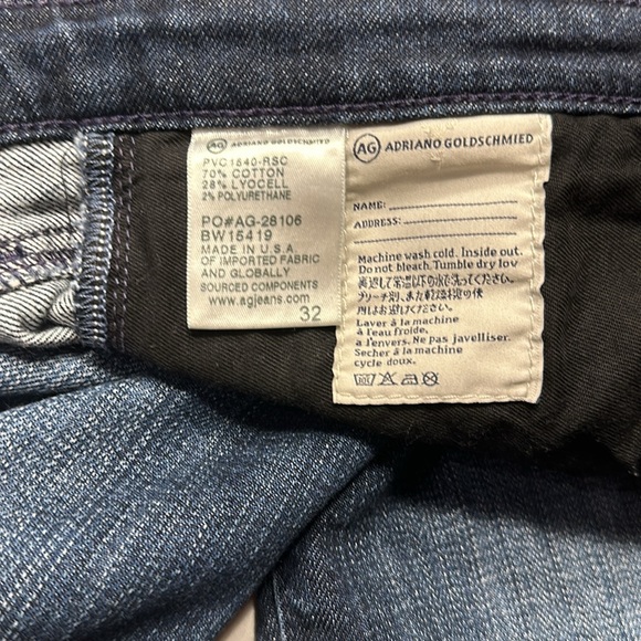 AG Women's Jeans Size 32 Stevie Cuff Slim Straight Adriano Goldschmied GUC - Picture 7 of 8